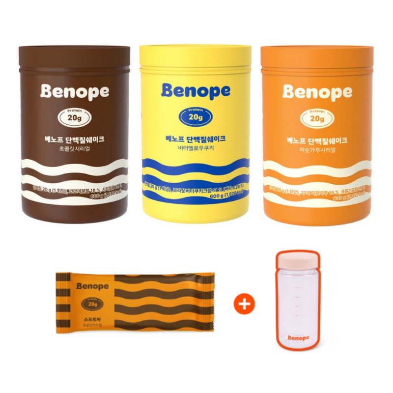 단백질쉐이크 600g 3통(초콜릿시리얼,버터멜로우쿠키,미숫가루시리얼)+보틀1병+소프트바1개(초콜릿카라멜)